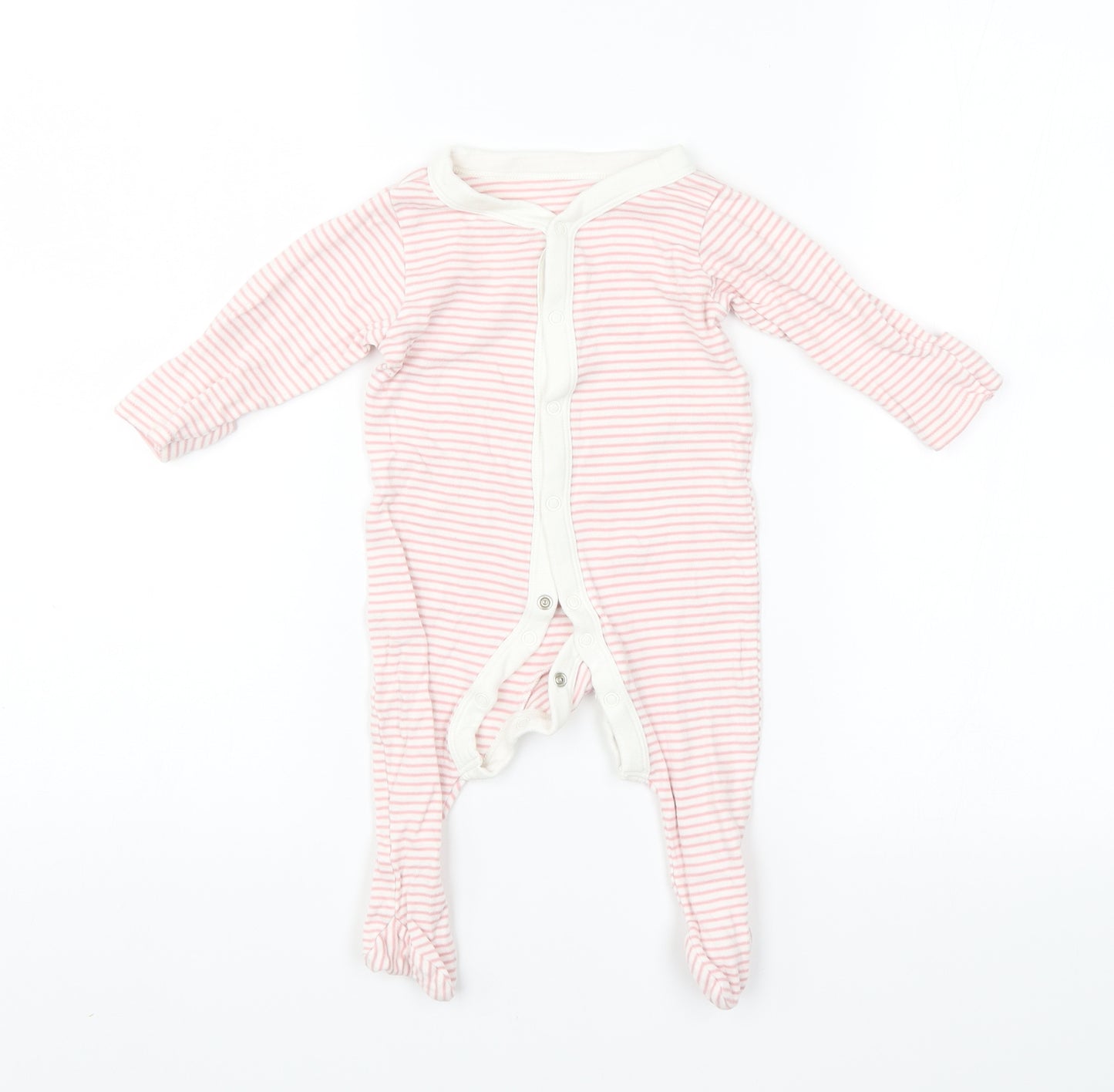 M&S Baby Pink Striped  Babygrow One-Piece Size 3-6 Months