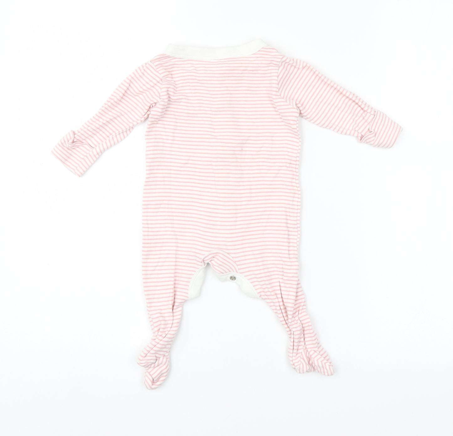 M&S Baby Pink Striped  Babygrow One-Piece Size 3-6 Months
