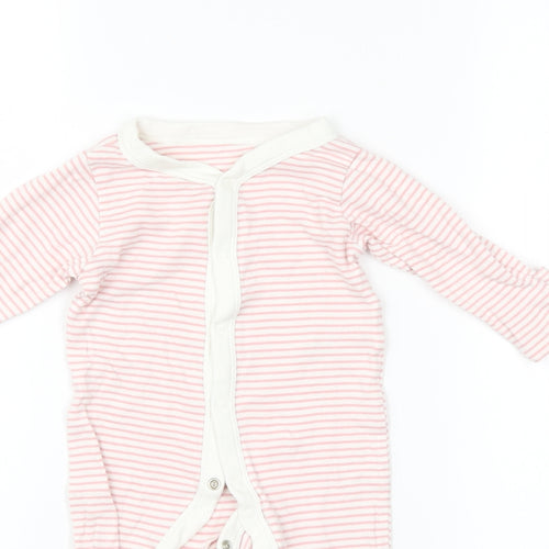 M&S Baby Pink Striped  Babygrow One-Piece Size 3-6 Months