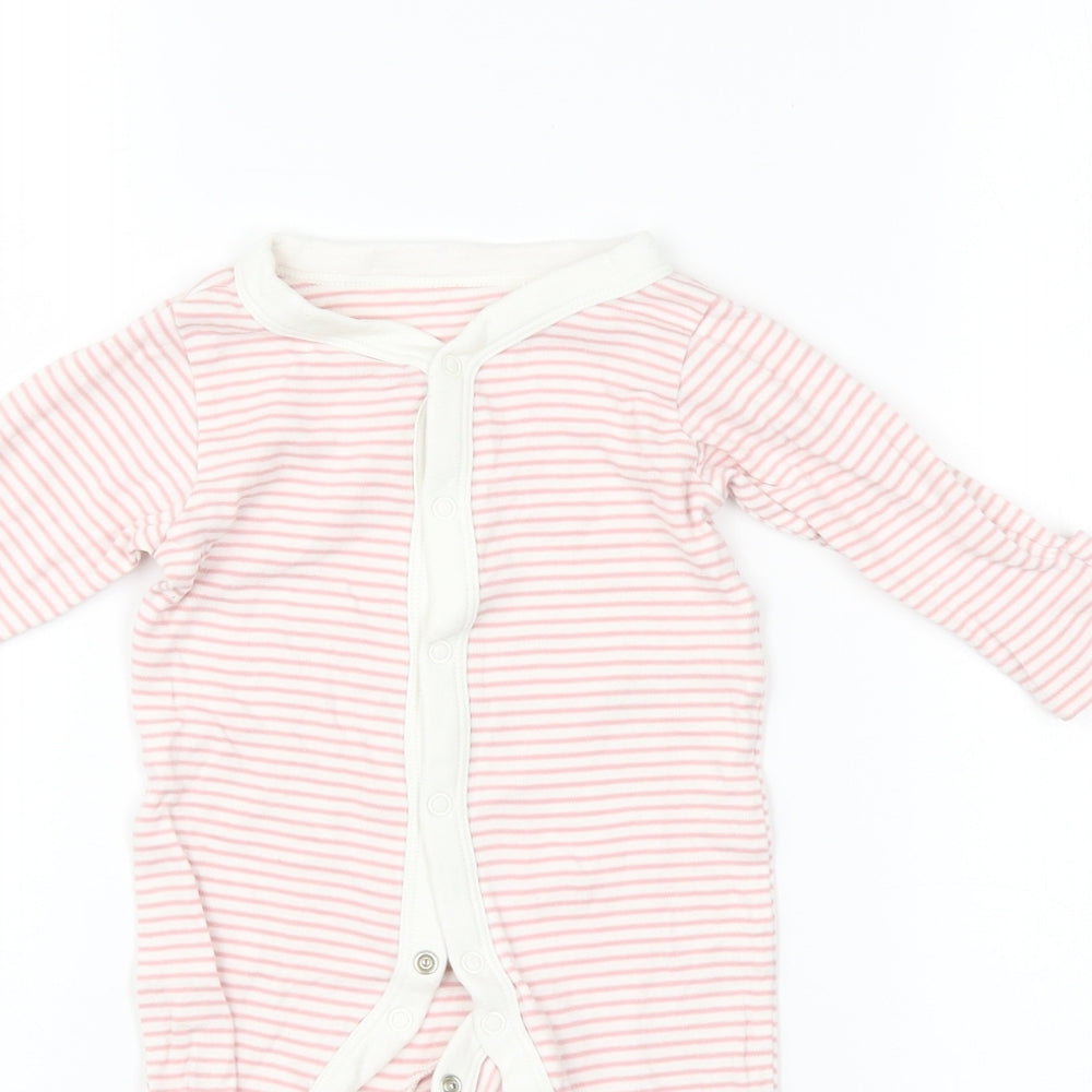 M&S Baby Pink Striped  Babygrow One-Piece Size 3-6 Months