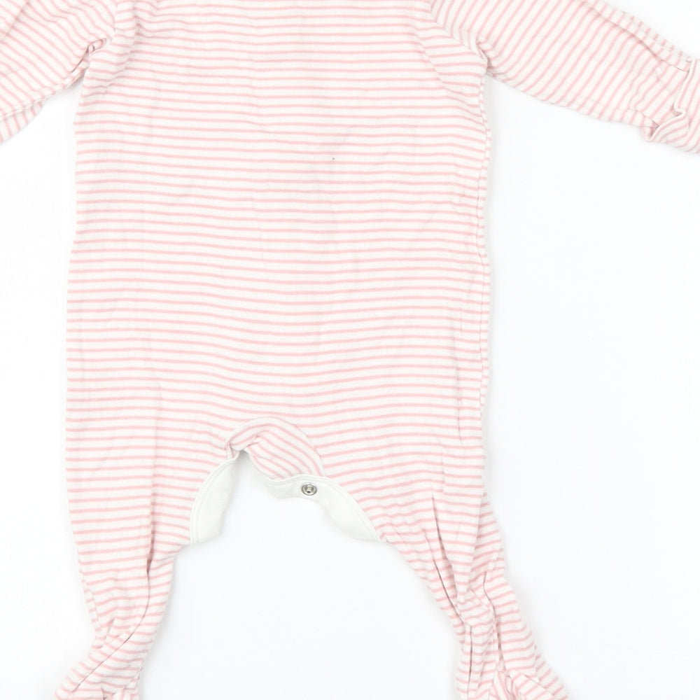 M&S Baby Pink Striped  Babygrow One-Piece Size 3-6 Months