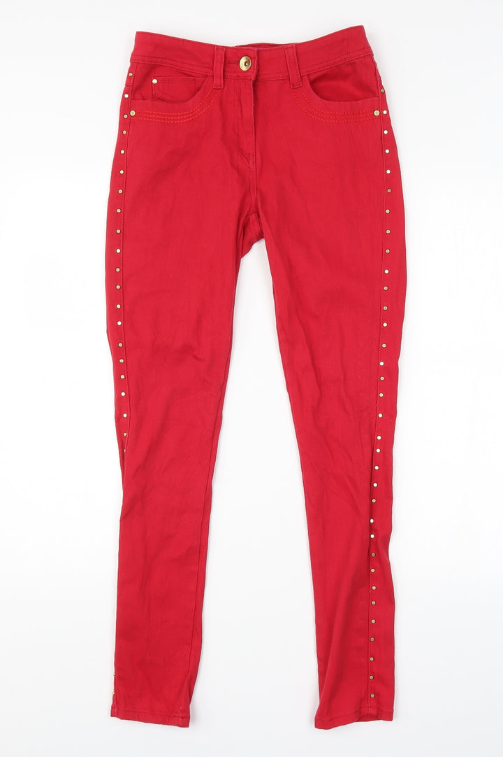 George Womens Red Skinny Jeans Size 8 L30 in