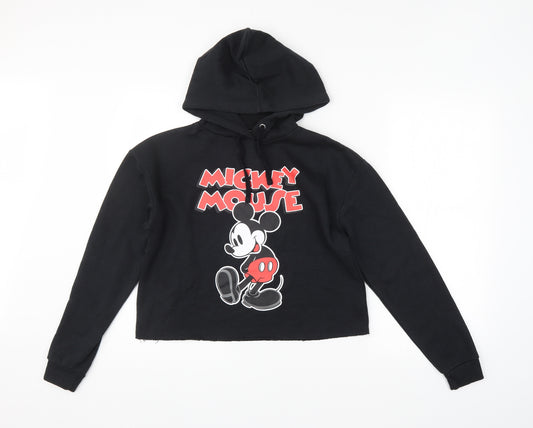 Front view of Primark women’s black pullover hoodie, size UK 6
