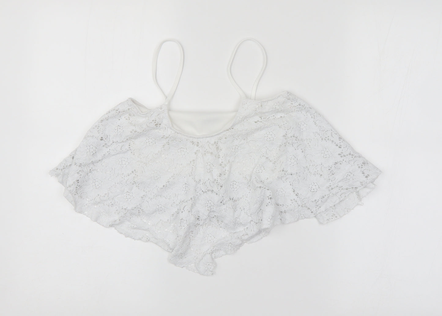 New Look Womens White Fair Isle  Cropped Tank Size 6