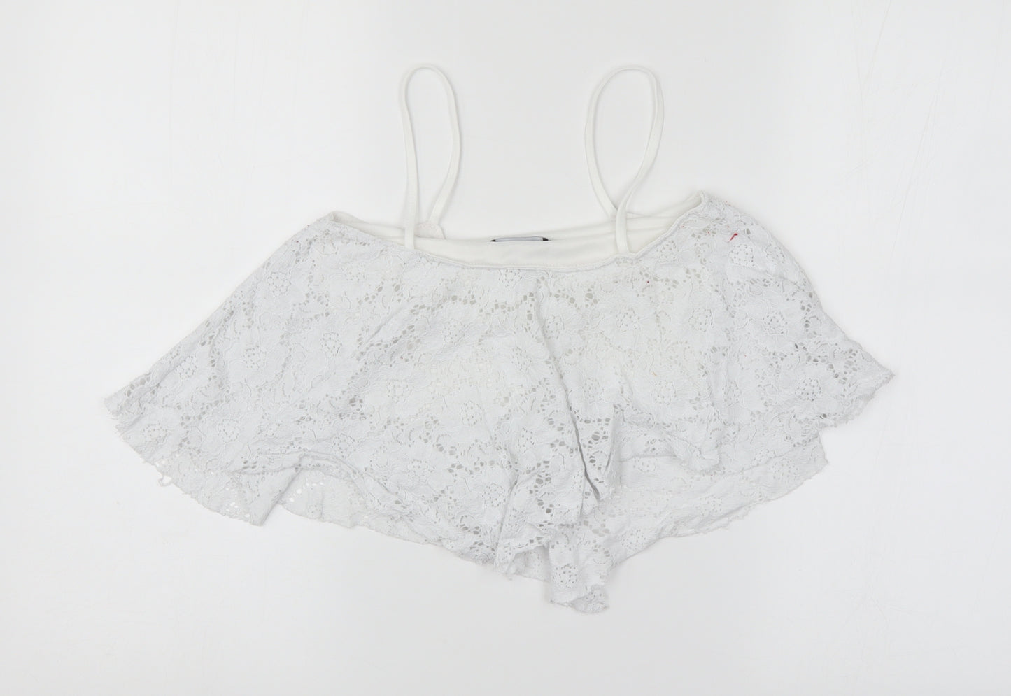New Look Womens White Fair Isle  Cropped Tank Size 6