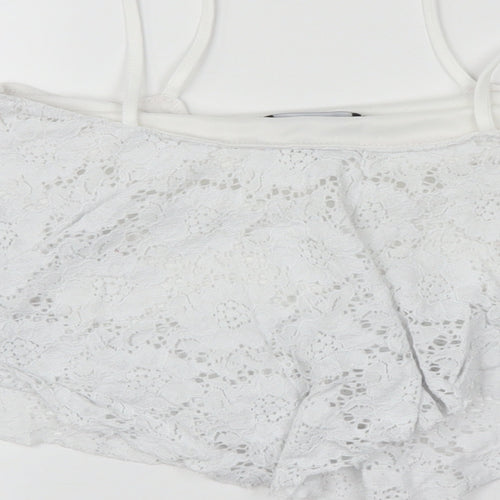 New Look Womens White Fair Isle  Cropped Tank Size 6