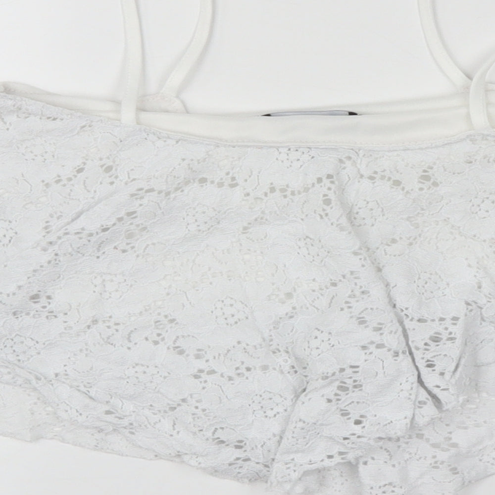 New Look Womens White Fair Isle  Cropped Tank Size 6
