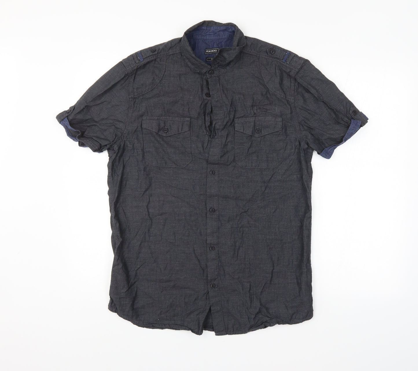 Peacocks Mens Grey    Button-Up Size M