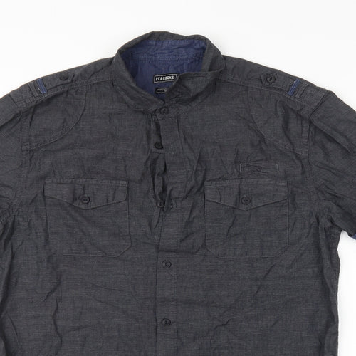 Peacocks Mens Grey    Button-Up Size M