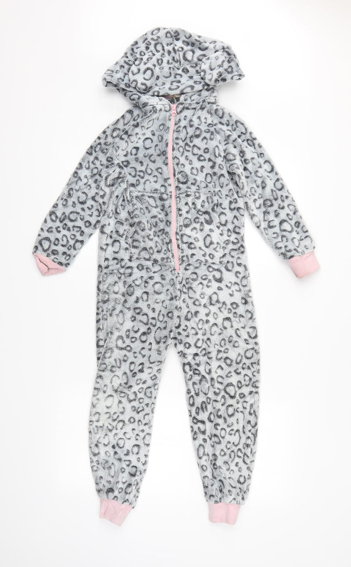 NEXT Girls Grey Animal Print One Piece