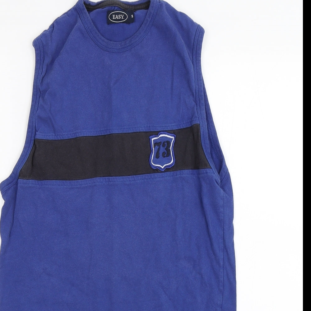 Easy Mens Blue    T-Shirt Size S