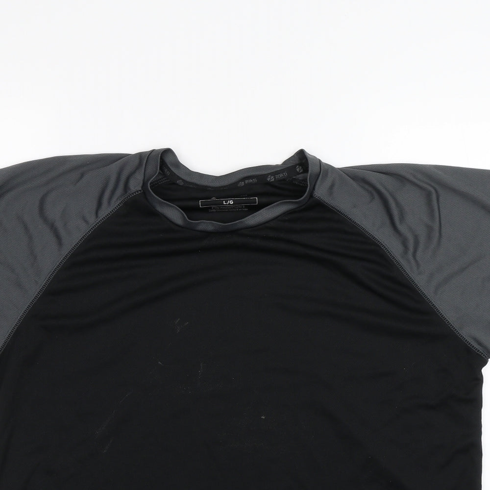 Zakti Womens Black   Basic T-Shirt Size L