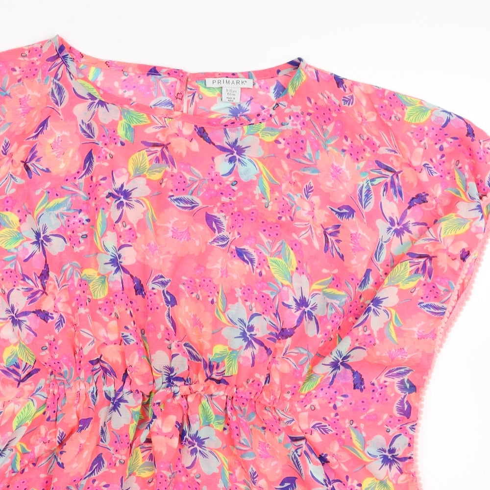 Primark Girls Pink Floral  Shift  Size 11-12 Years