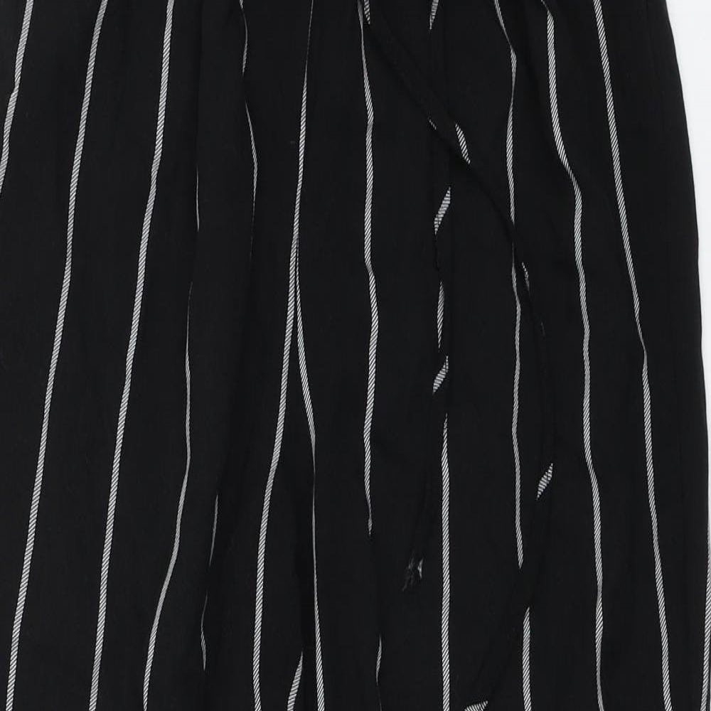 PRETTYLITTLETHING Womens Black Striped  Trousers  Size 6 L23 in