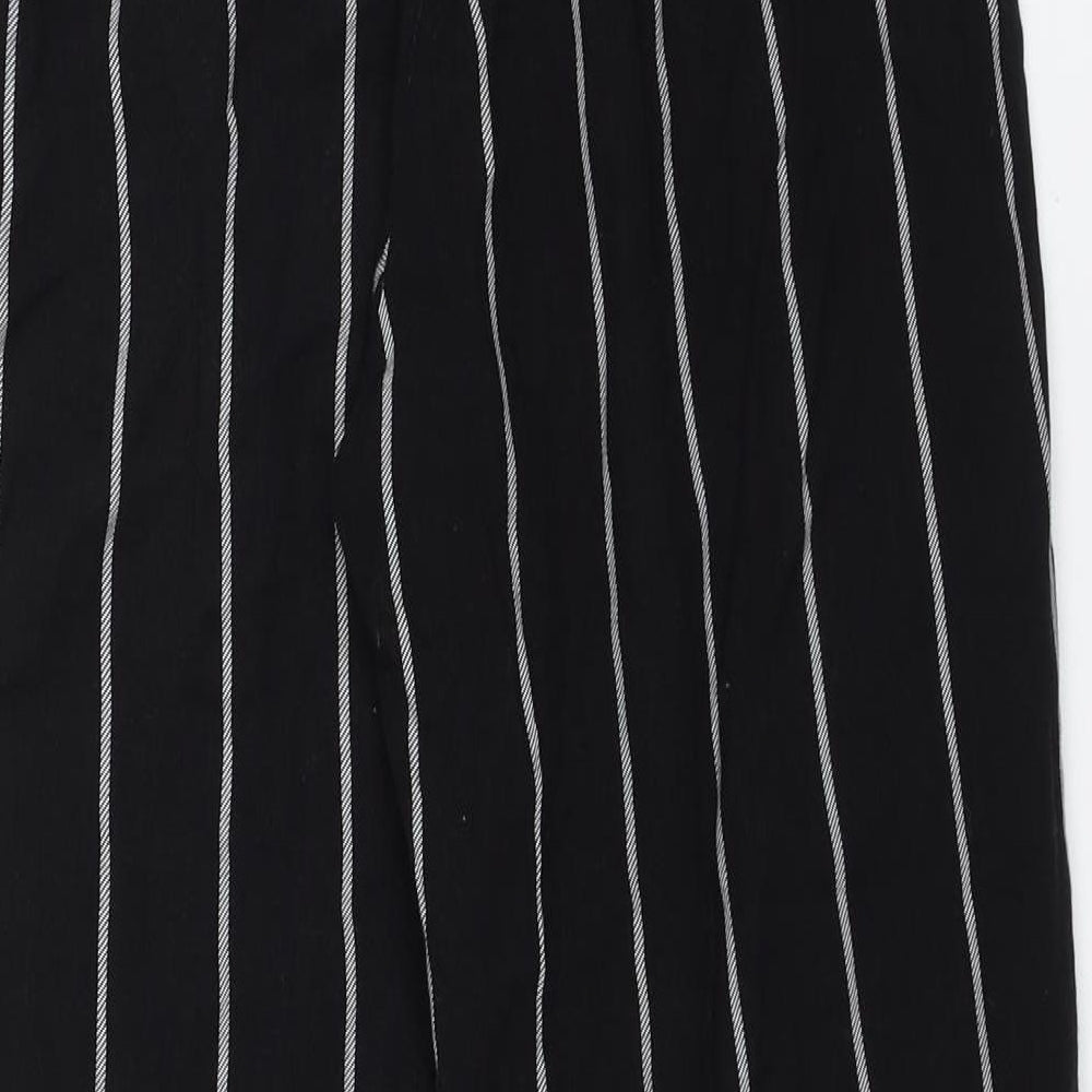 PRETTYLITTLETHING Womens Black Striped  Trousers  Size 6 L23 in