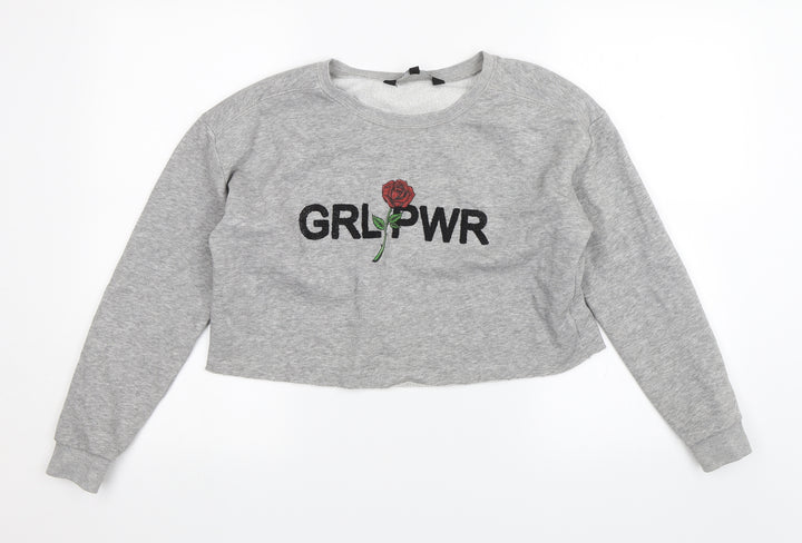 New Look Girls Grey   Pullover Jumper Size 12-13 Years  - GRL PWR