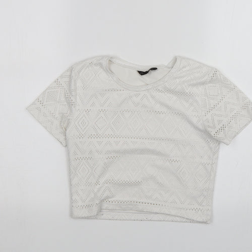 Candy Couture Girls White   Basic T-Shirt Size 11 Years