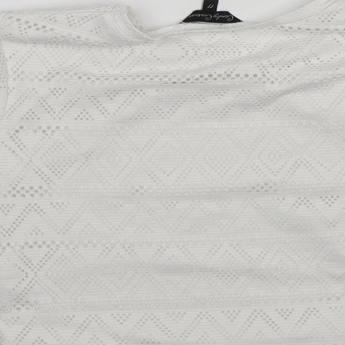 Candy Couture Girls White   Basic T-Shirt Size 11 Years