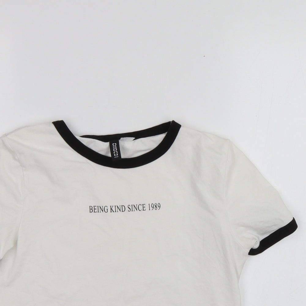 Divided Womens White   Basic T-Shirt Size S