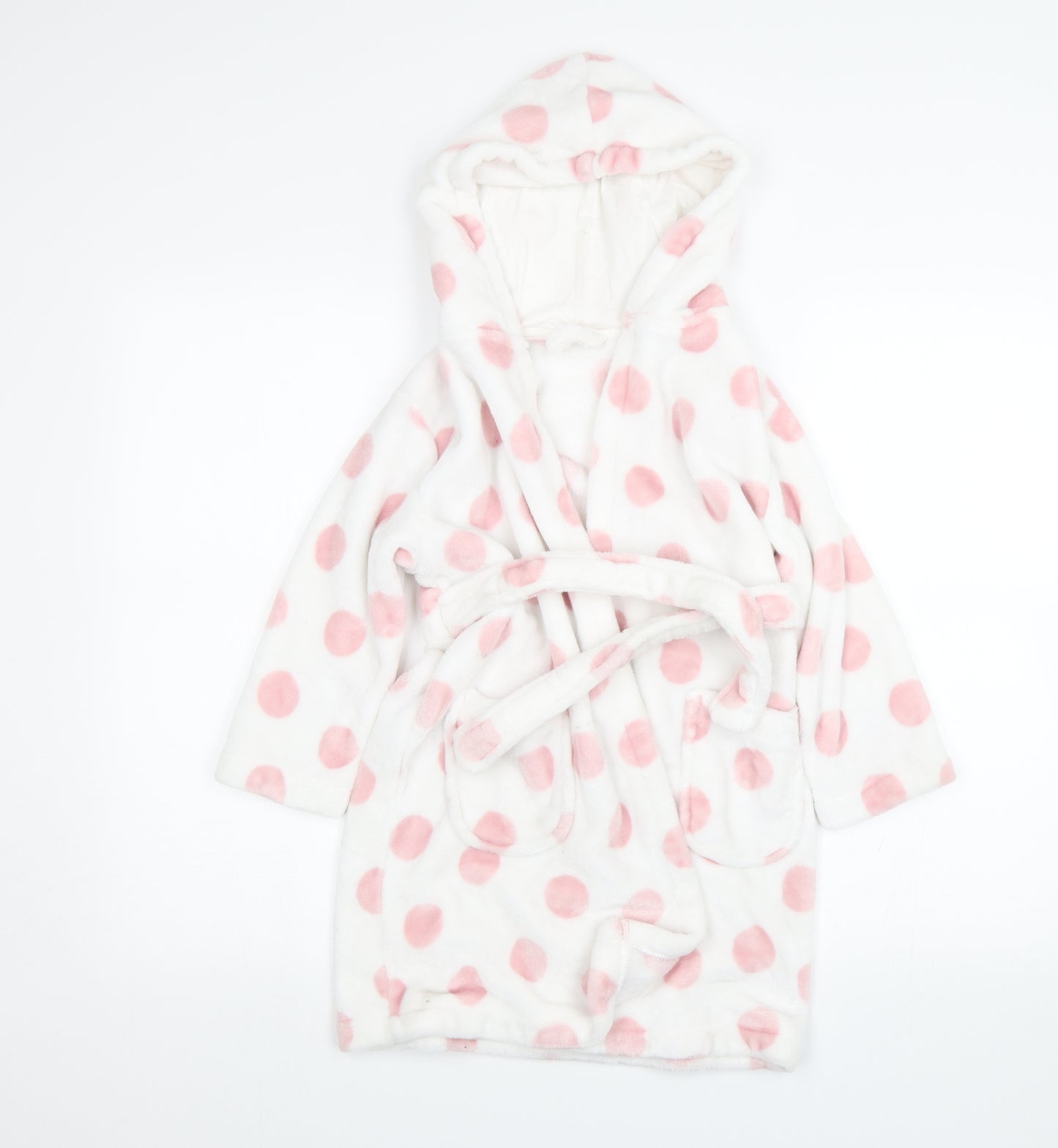 George Girls White Polka Dot  Top Robe Size 5-6 Years