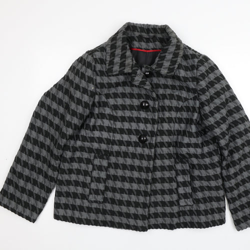Bm Collection Womens Grey Striped  Jacket  Size 18