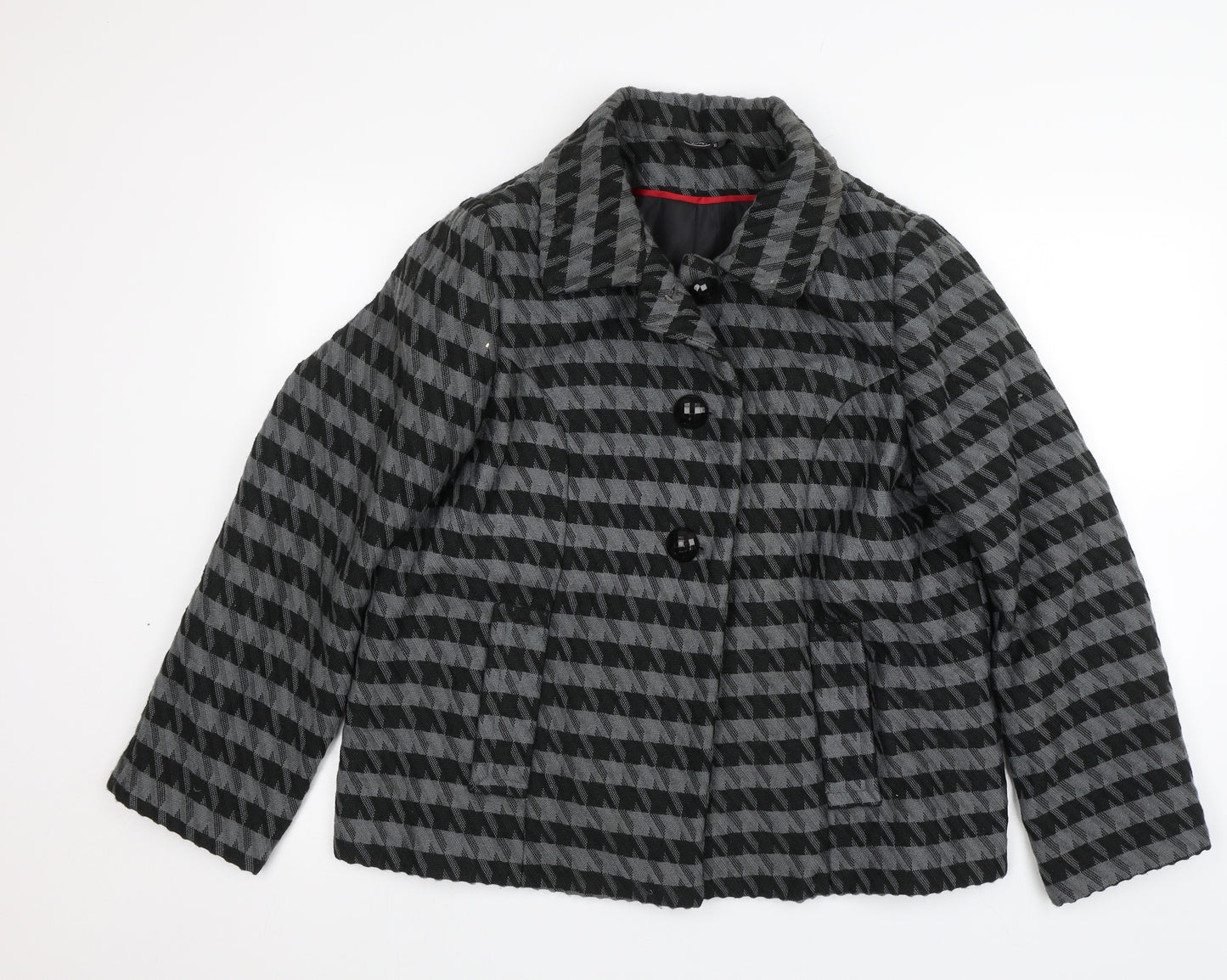 Bm Collection Womens Grey Striped  Jacket  Size 18