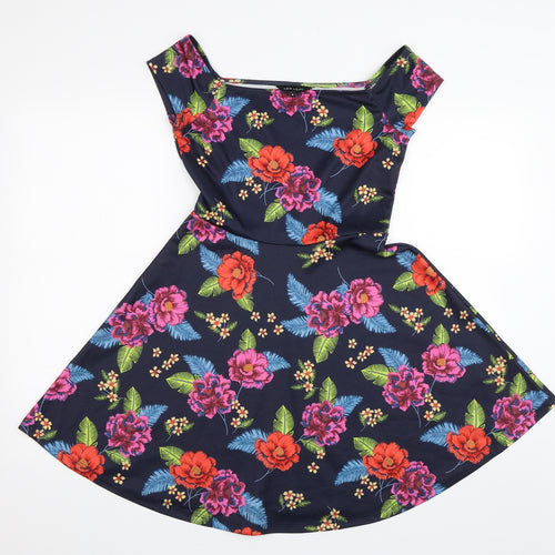 New Look Womens Blue Floral  Shift  Size 8