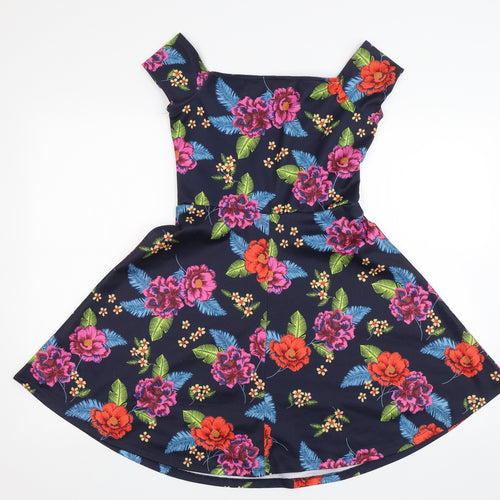 New Look Womens Blue Floral  Shift  Size 8