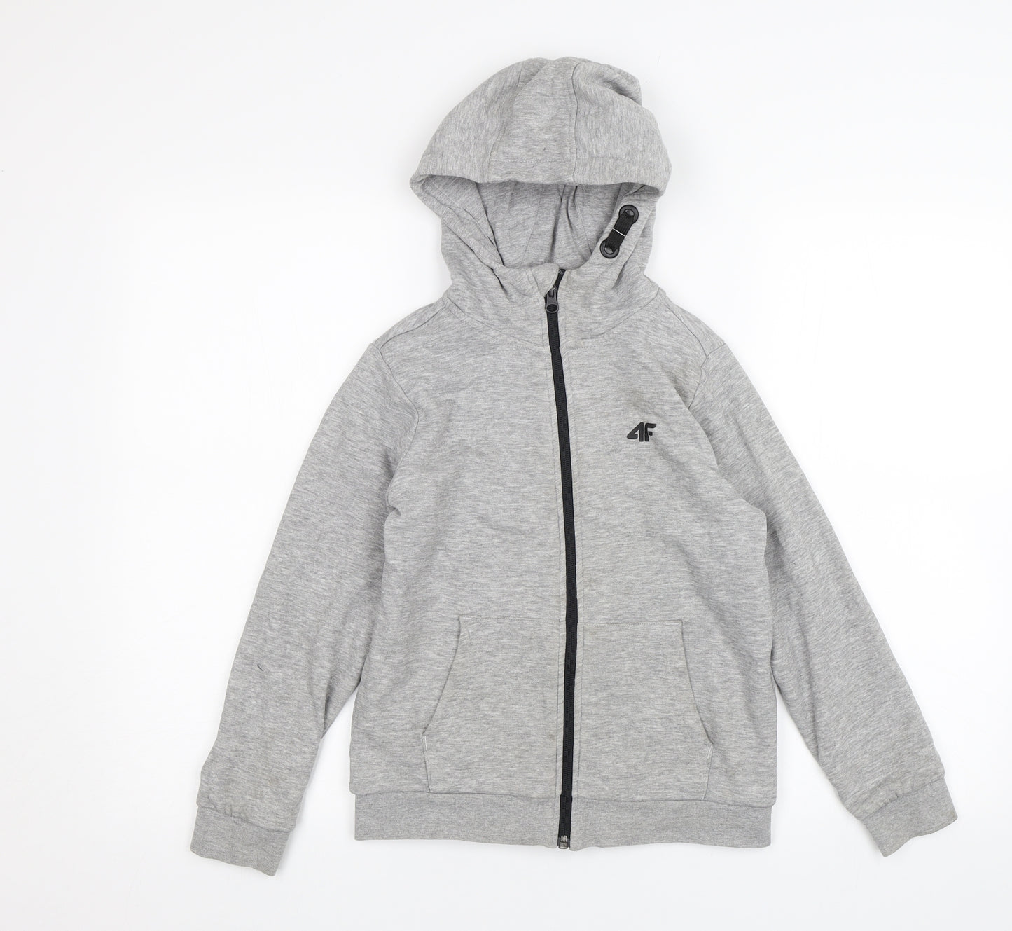 4F Boys Grey   Full Zip Hoodie Size 10 Years