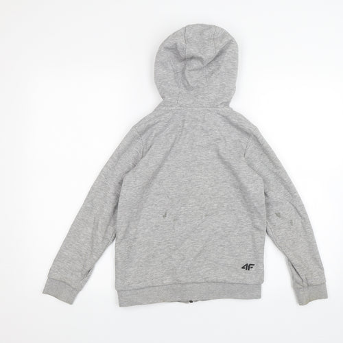 4F Boys Grey   Full Zip Hoodie Size 10 Years