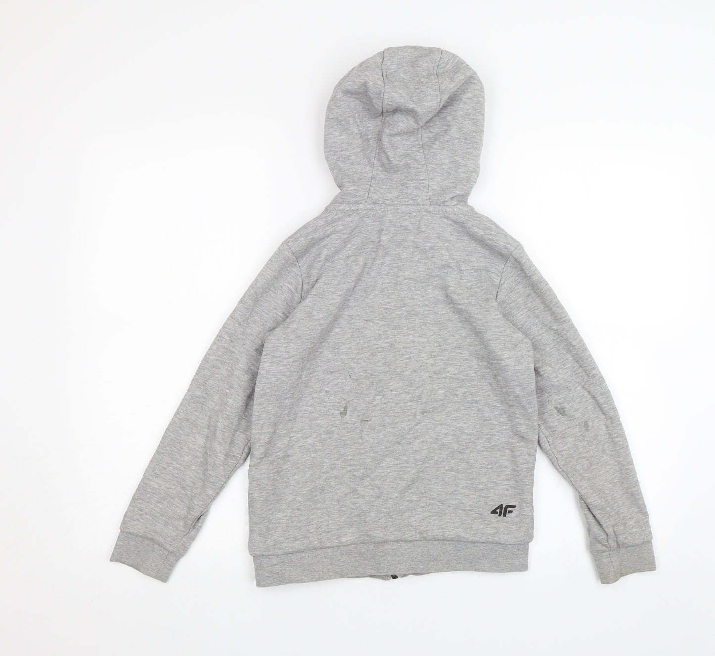 4F Boys Grey   Full Zip Hoodie Size 10 Years