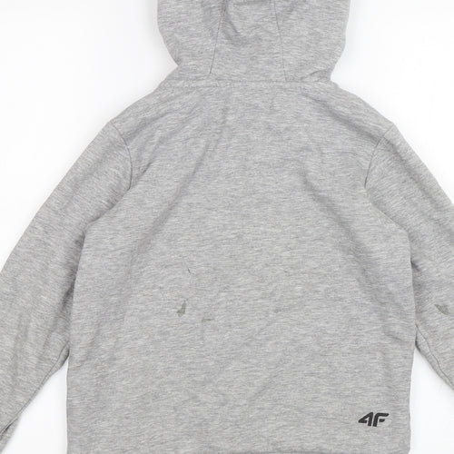 4F Boys Grey   Full Zip Hoodie Size 10 Years