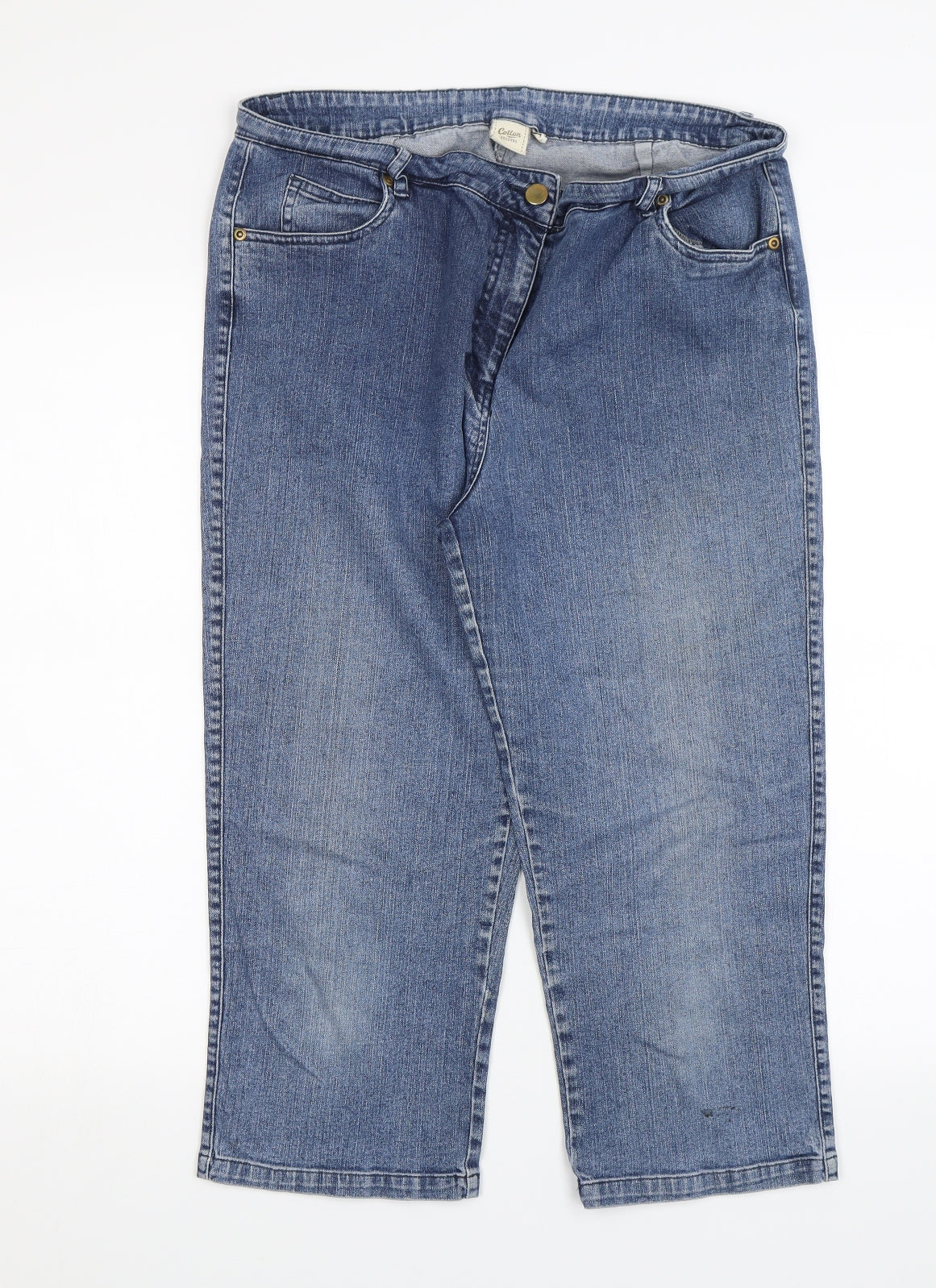 Cotton Traders Womens Blue   Capri Jeans Size 16 L20 in