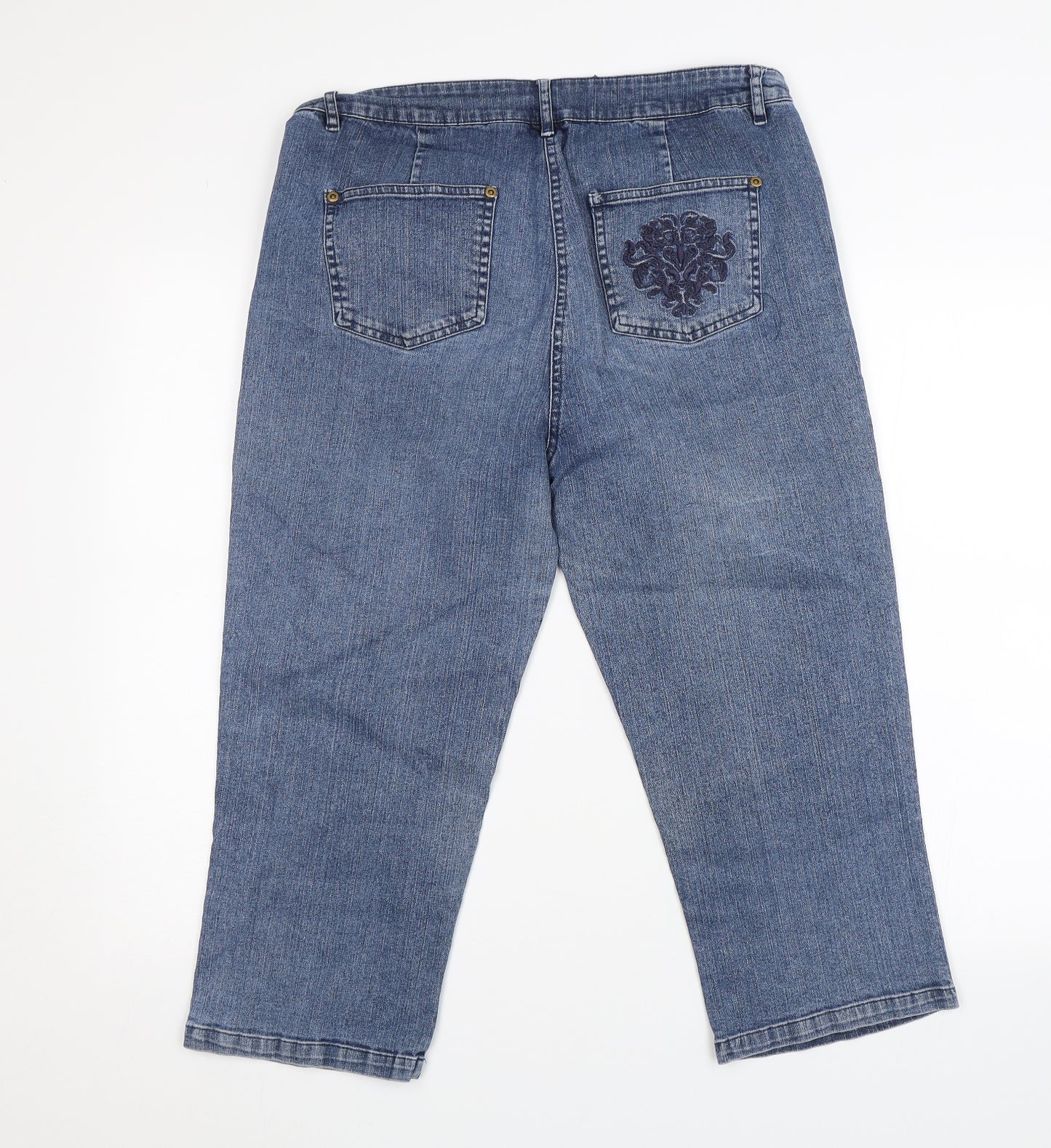 Cotton Traders Womens Blue   Capri Jeans Size 16 L20 in