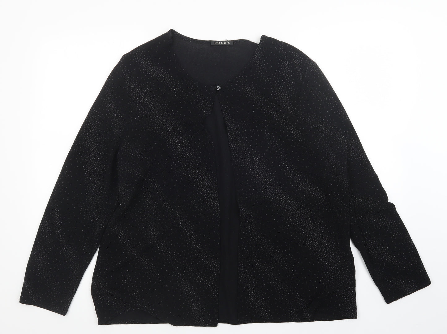 FOSBY Womens Black   Cardigan Jumper Size 20
