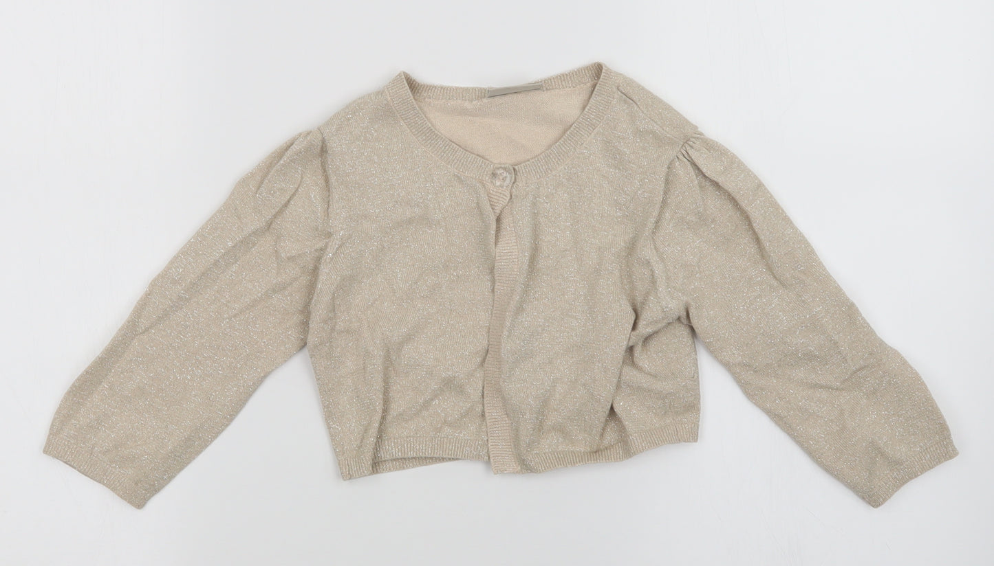 NEXT Girls Gold   Cardigan Jumper Size 9-10 Years