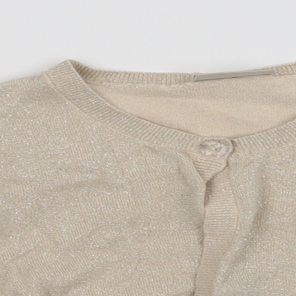 NEXT Girls Gold   Cardigan Jumper Size 9-10 Years