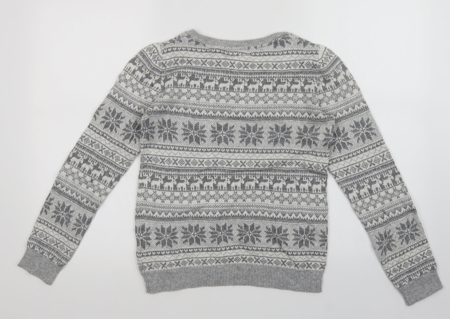 L.O.G.G Girls Grey Argyle/Diamond  Pullover Jumper Size 14 Years  - Christmas