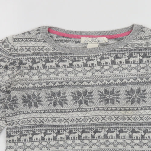 L.O.G.G Girls Grey Argyle/Diamond  Pullover Jumper Size 14 Years  - Christmas