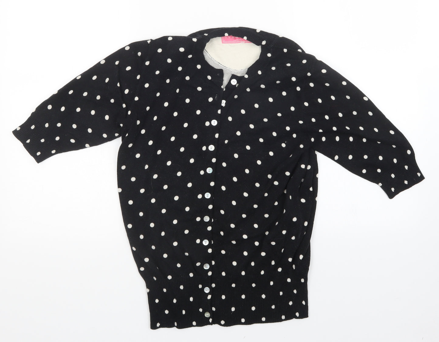 Charles Tyrwhitt Womens Black Polka Dot  Cardigan Jumper Size S