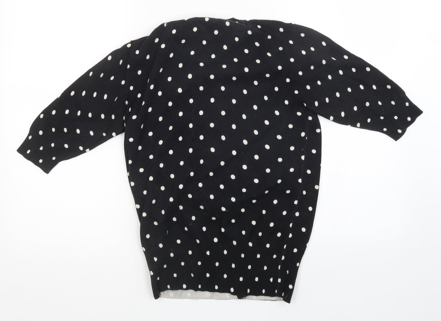 Charles Tyrwhitt Womens Black Polka Dot  Cardigan Jumper Size S