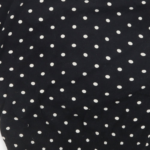 Charles Tyrwhitt Womens Black Polka Dot  Cardigan Jumper Size S