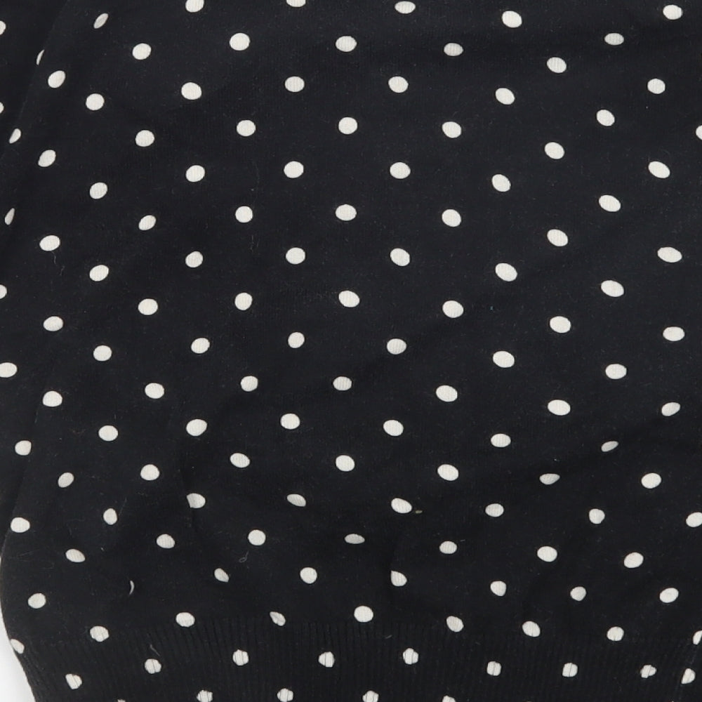 Charles Tyrwhitt Womens Black Polka Dot  Cardigan Jumper Size S