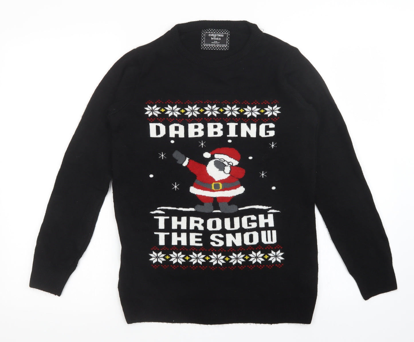 Primark Boys Black   Pullover Jumper Size 12-13 Years  - Christmas