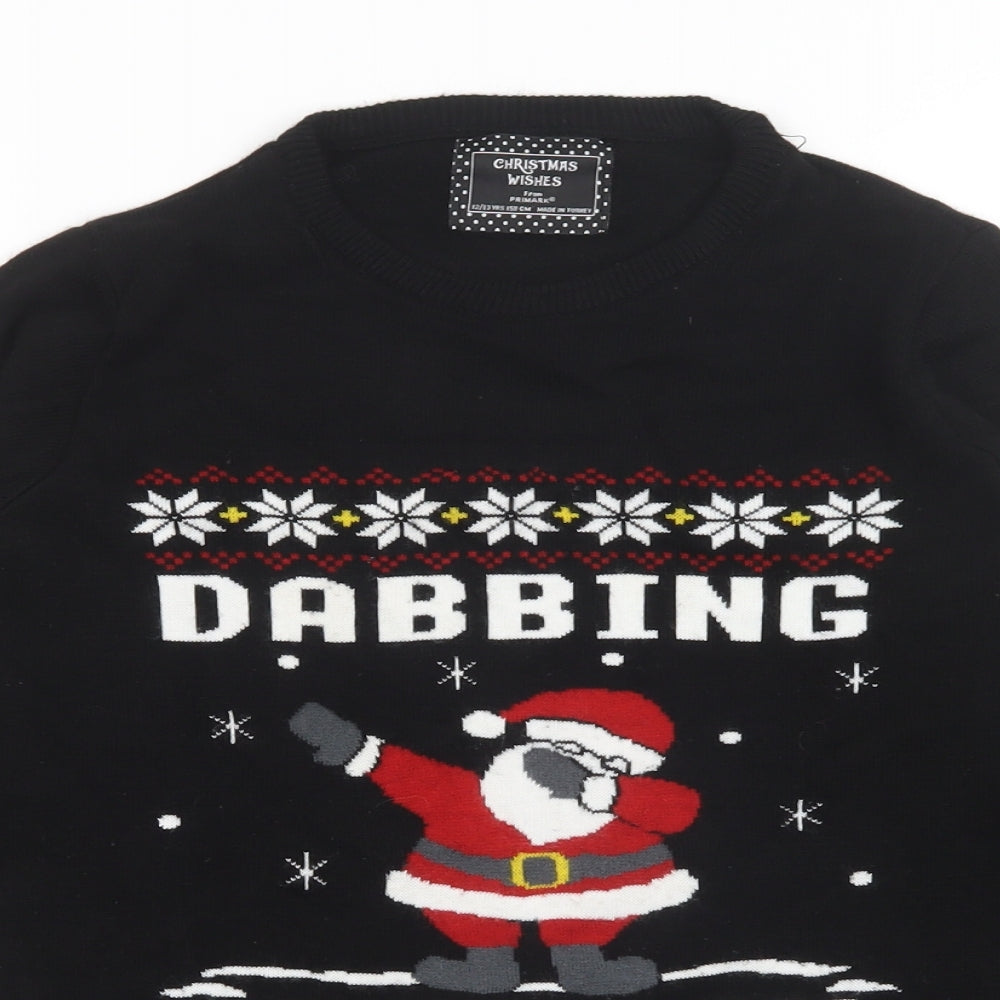 Primark Boys Black   Pullover Jumper Size 12-13 Years  - Christmas