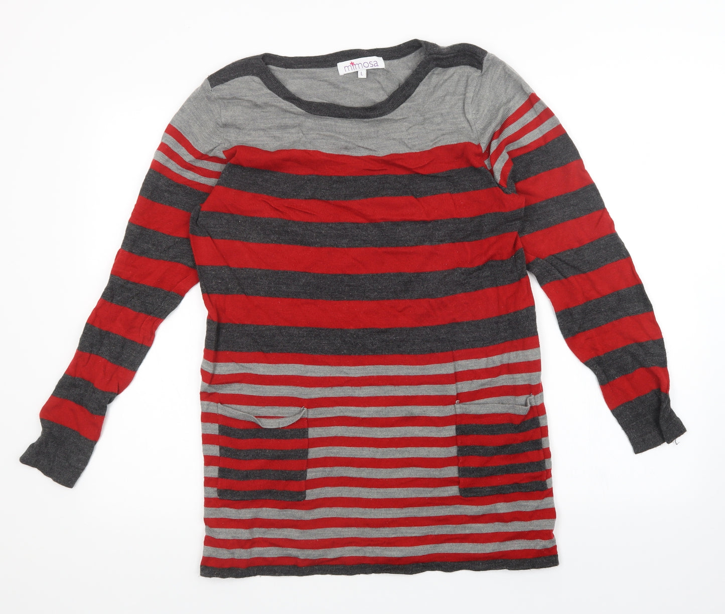 mimosa Womens Multicoloured Striped  Pullover Jumper Size L