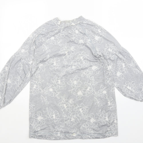 M&S Womens Grey Floral  Pullover Jumper Size 12