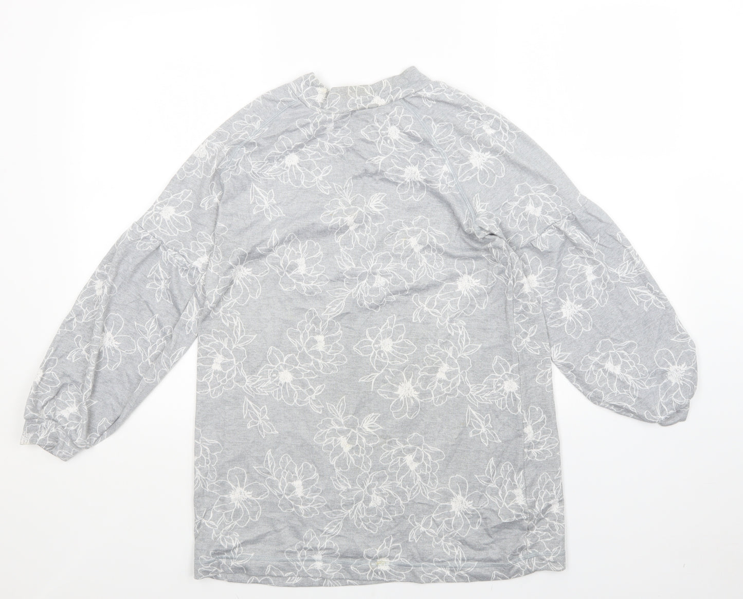 M&S Womens Grey Floral  Pullover Jumper Size 12
