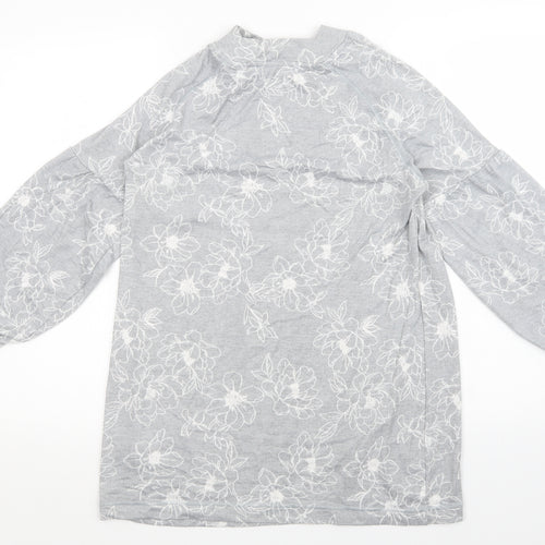 M&S Womens Grey Floral  Pullover Jumper Size 12