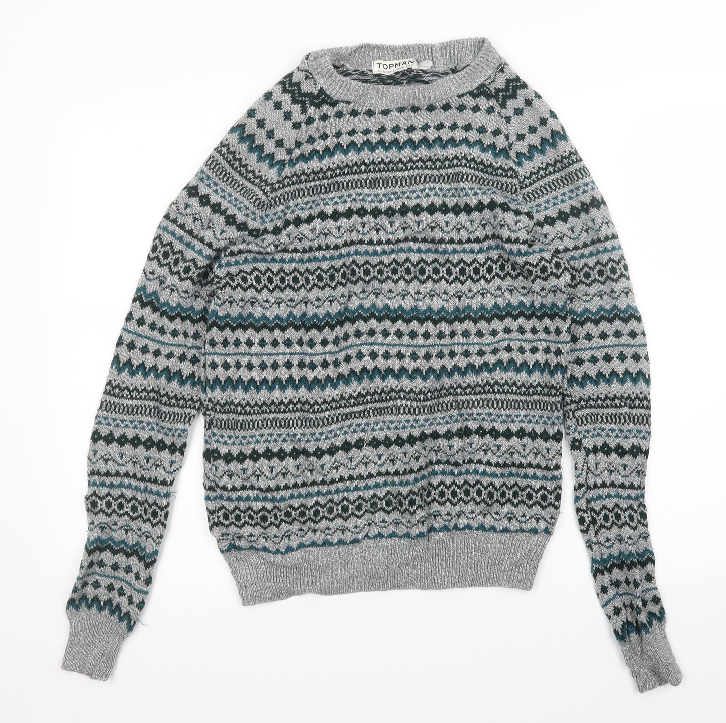Topman Mens Multicoloured Argyle/Diamond  Pullover Jumper Size S